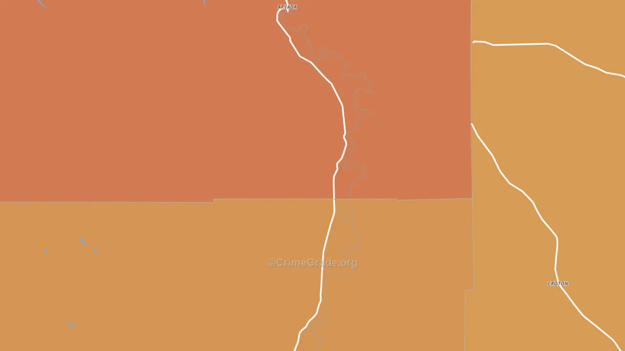 Arvada, WY Map of Drug-Related Crime Rates