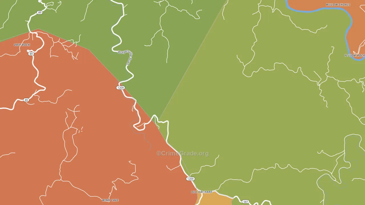 Arvel, KY Map of Drug-Related Crime Rates