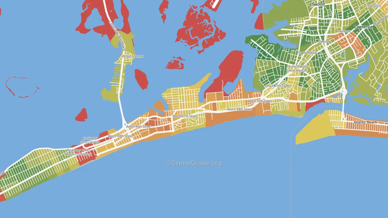 Arverne, Queens, NY Map of Drug-Related Crime Rates