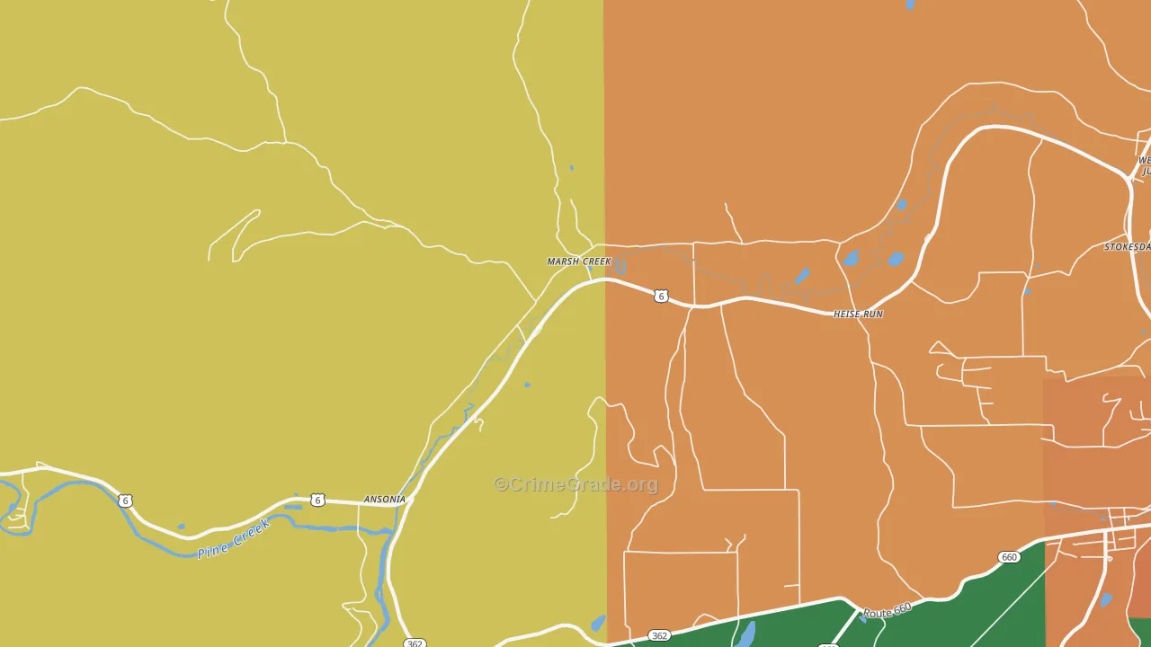 Asaph, PA Map of Drug-Related Crime Rates