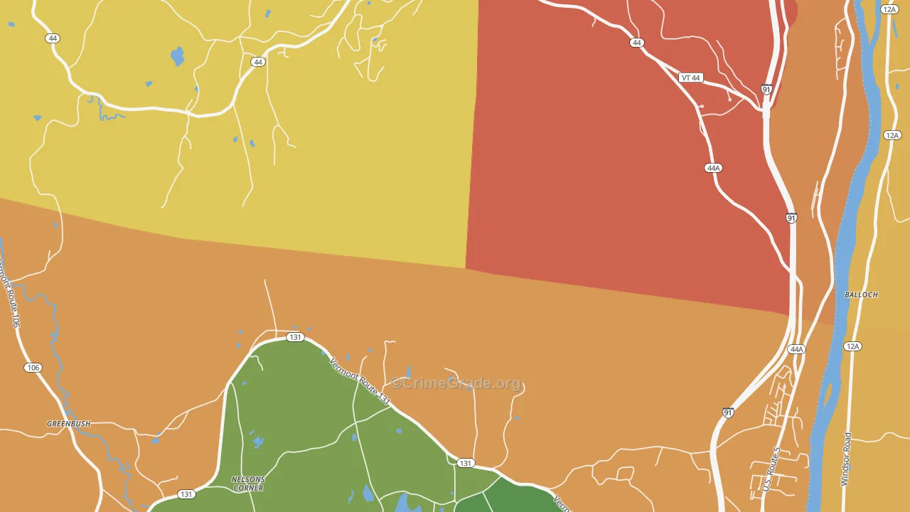 Ascutney, VT Map of Drug-Related Crime Rates