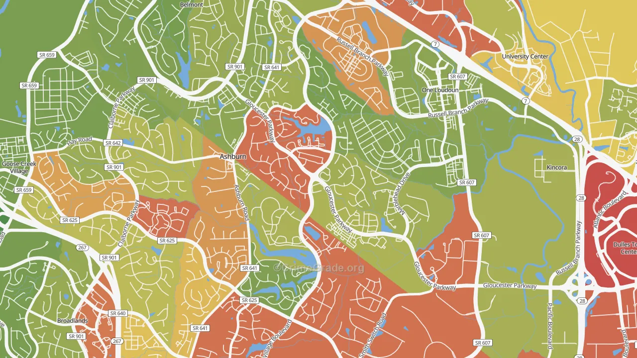 Ashburn Village, Ashburn, VA Map of Drug-Related Crime Rates