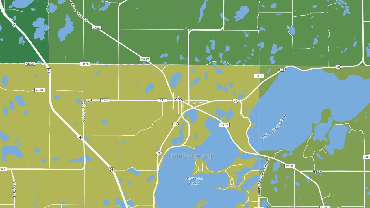 Ashby, MN Map of Drug-Related Crime Rates