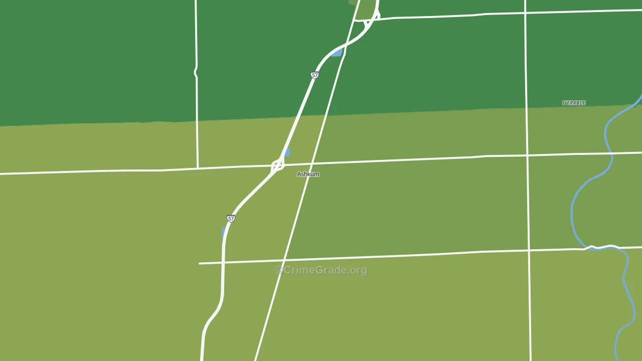 Ashkum, IL Map of Drug-Related Crime Rates