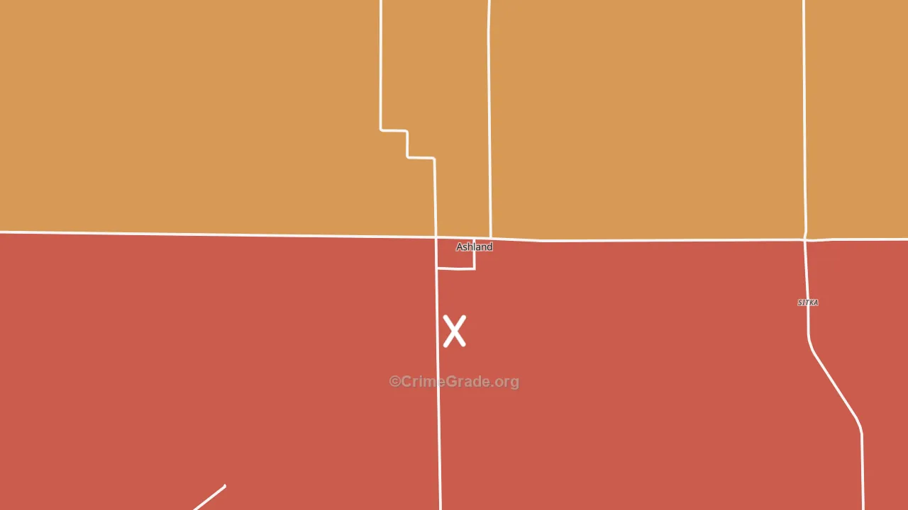 Ashland, KS Map of Drug-Related Crime Rates