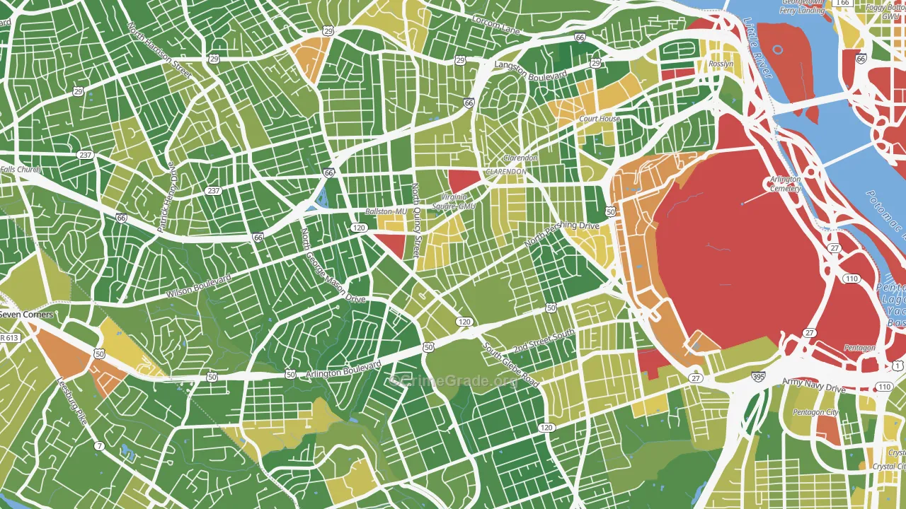 Ashton Heights, Arlington, VA Map of Drug-Related Crime Rates