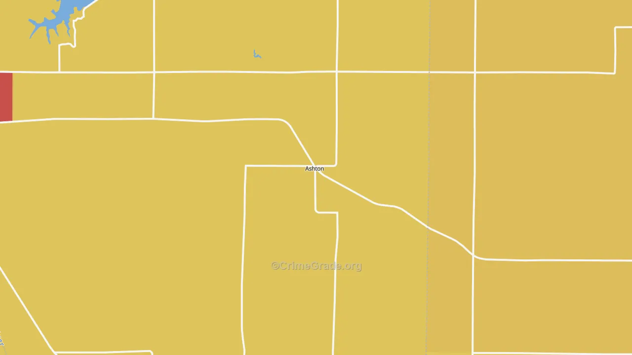 Ashton, NE Map of Drug-Related Crime Rates