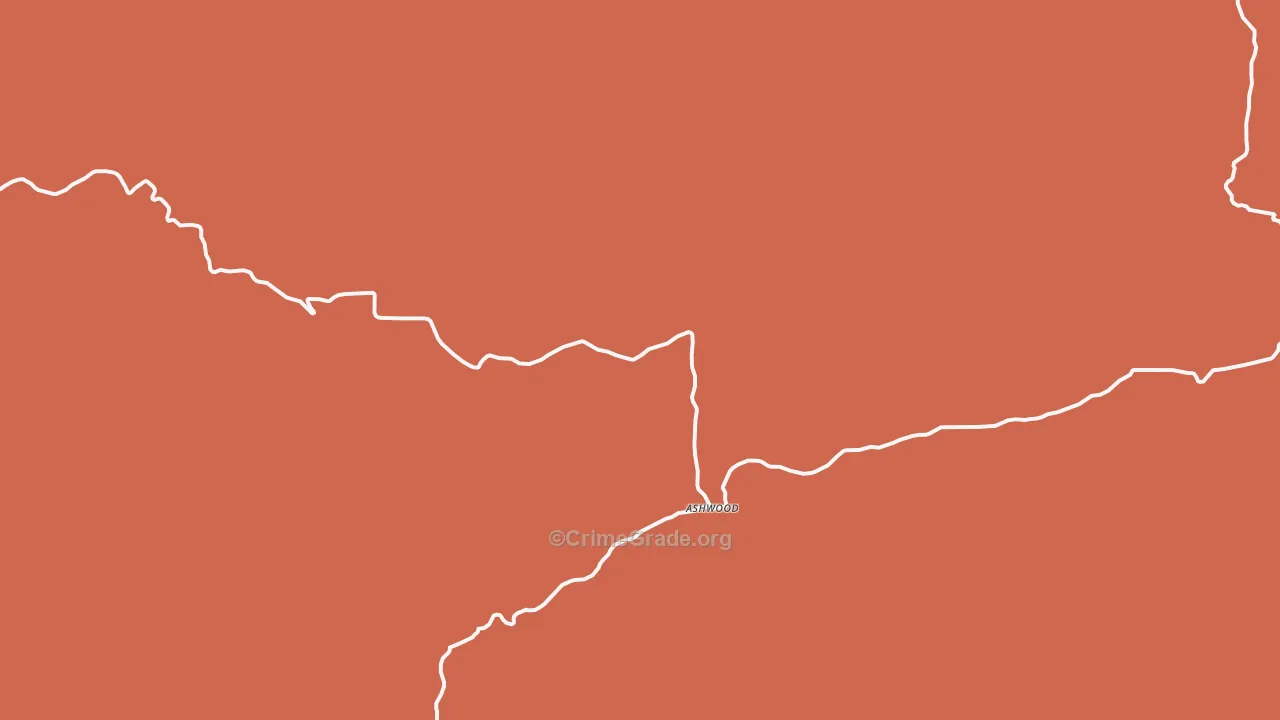 Ashwood, OR Map of Drug-Related Crime Rates