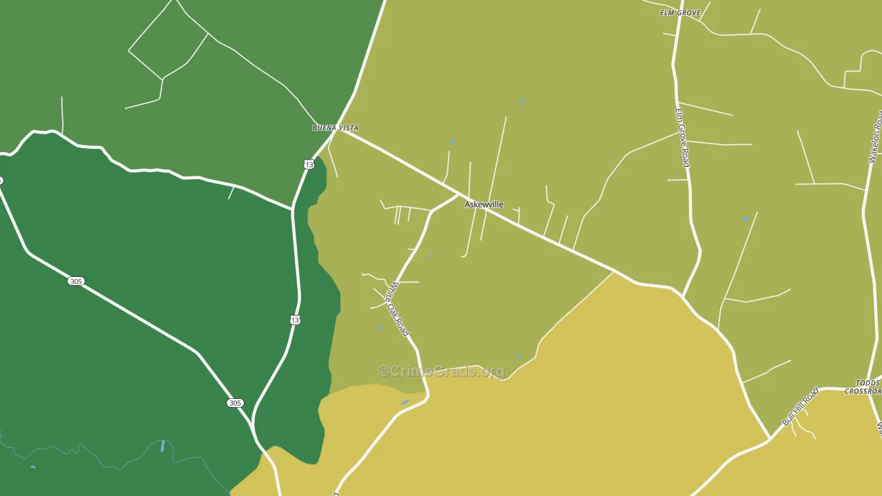 Askewville, NC Map of Drug-Related Crime Rates