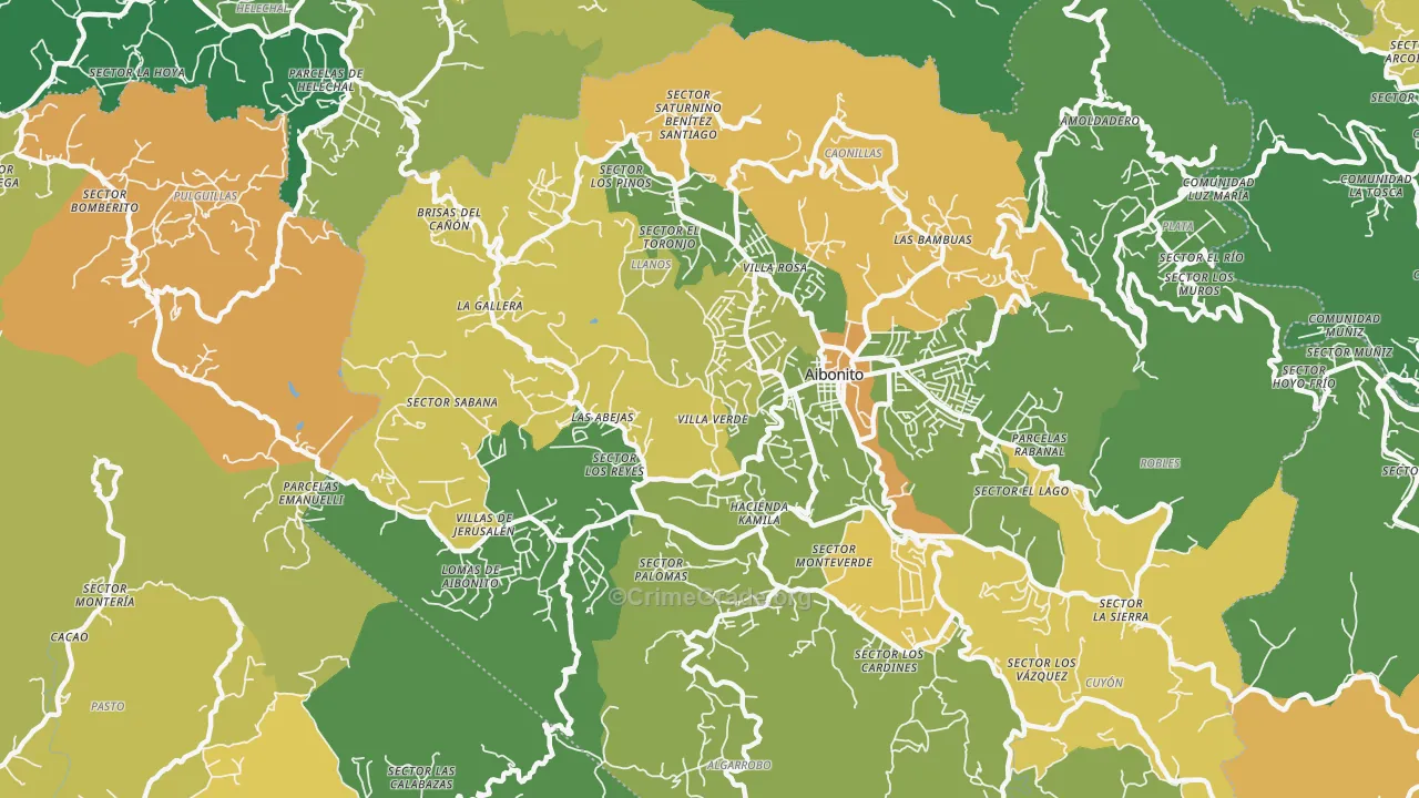 Asomante, PR Map of Drug-Related Crime Rates