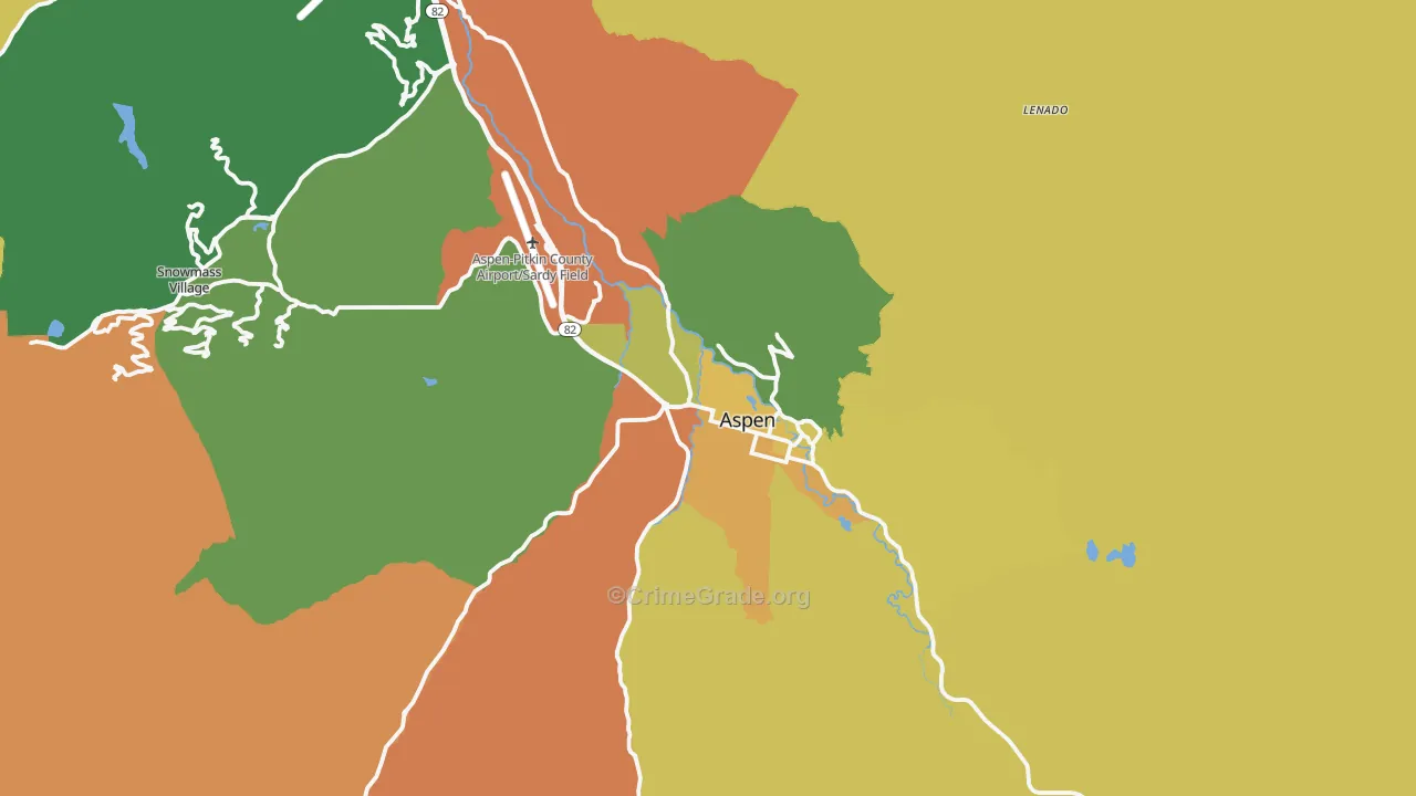 Aspen, CO Map of Drug-Related Crime Rates