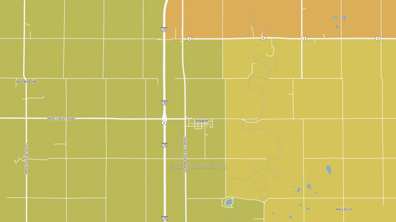 Assaria, KS Map of Drug-Related Crime Rates