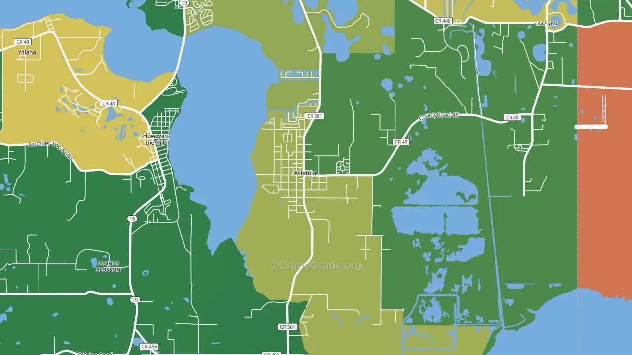 Astatula, FL Map of Drug-Related Crime Rates