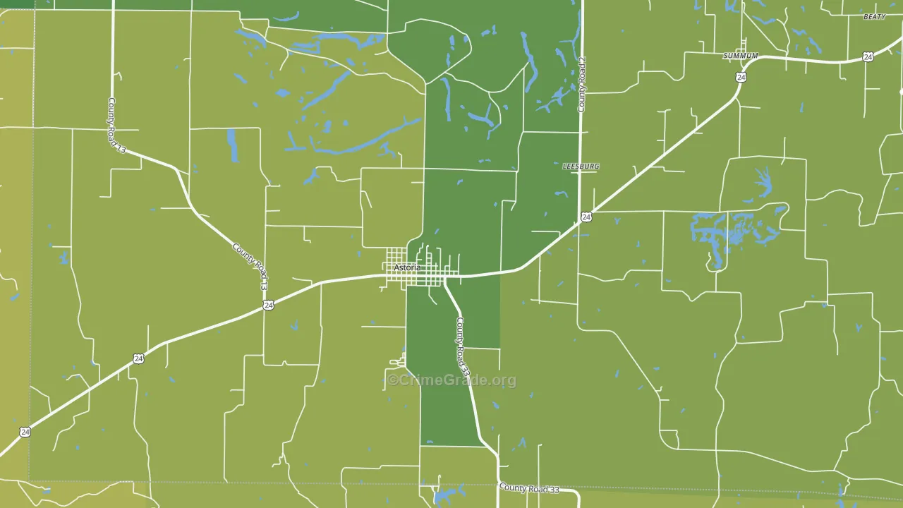 Astoria, IL Map of Drug-Related Crime Rates