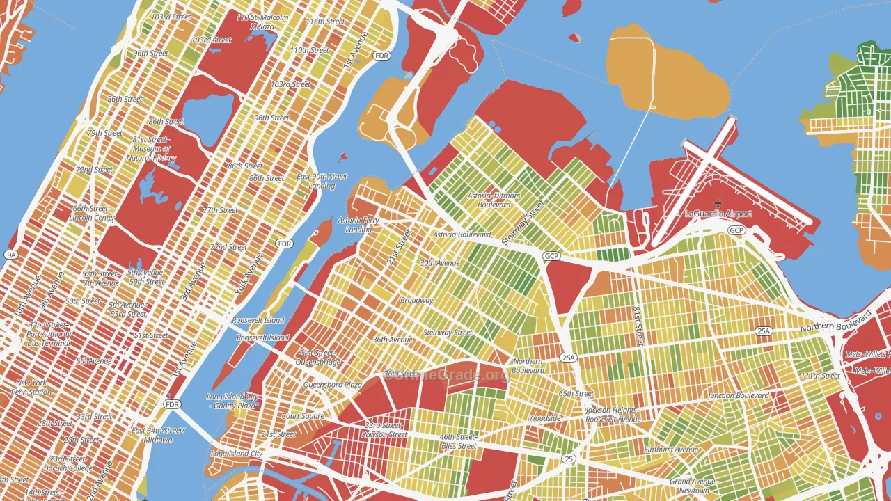 Astoria, Queens, NY Map of Drug-Related Crime Rates