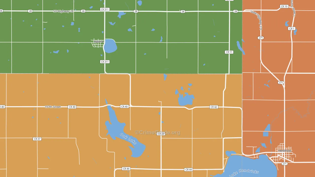 Astoria, SD Map of Drug-Related Crime Rates