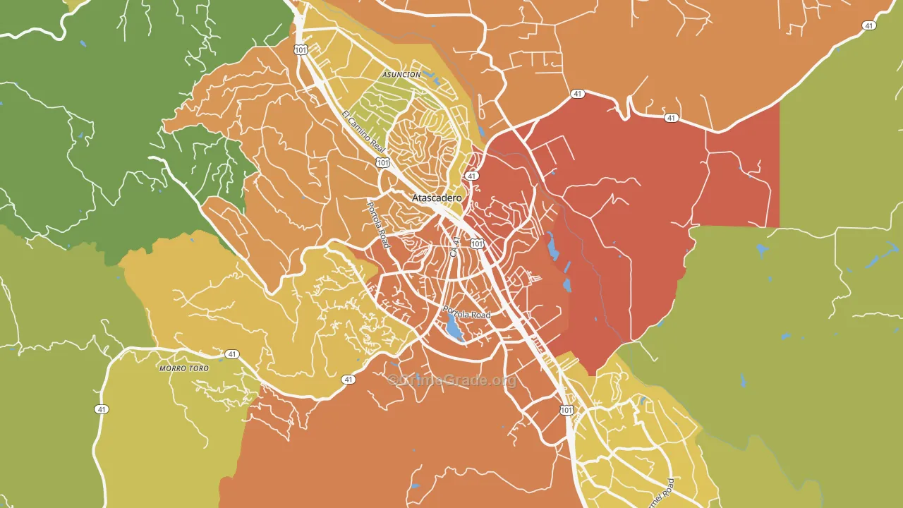 Atascadero, CA Map of Drug-Related Crime Rates