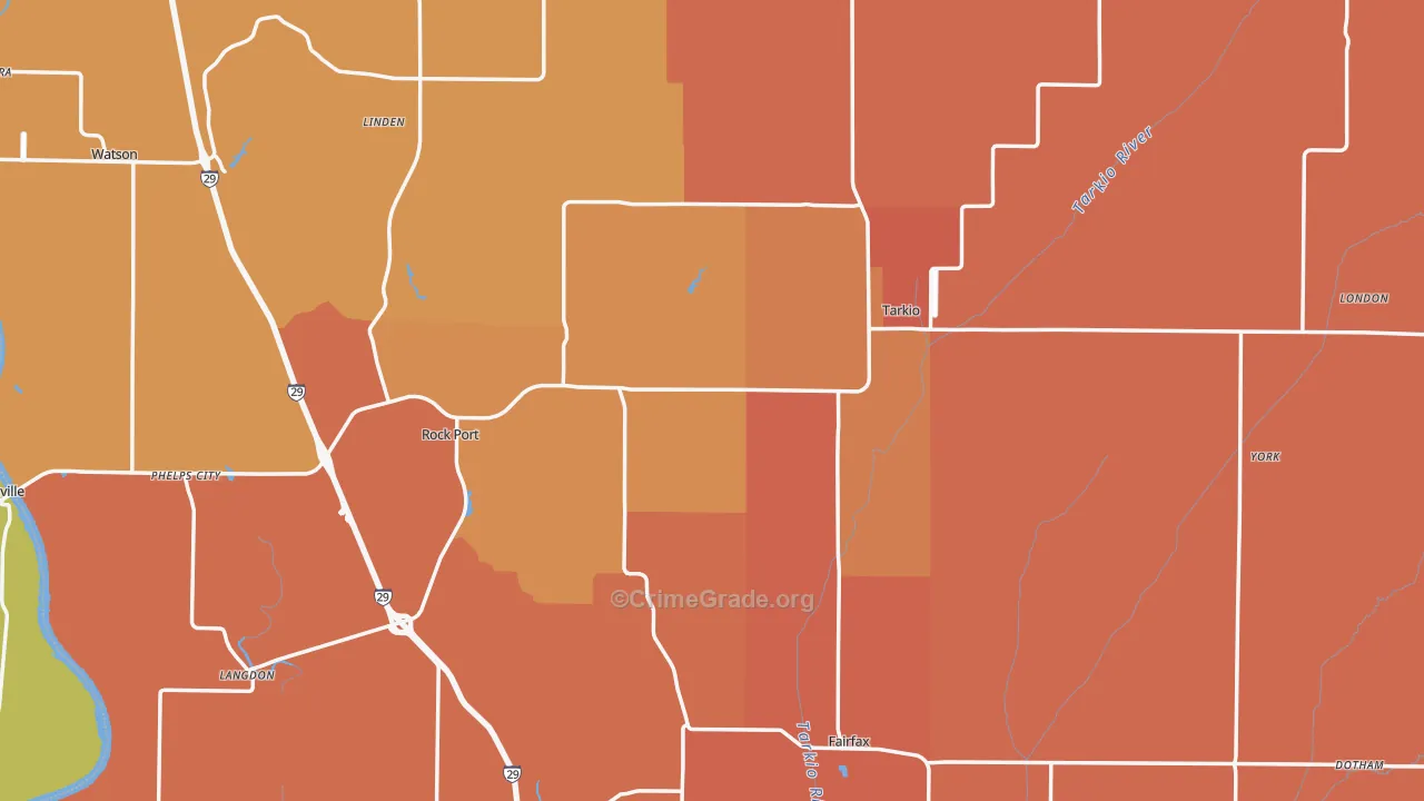 Atchison County, MO Map of Drug-Related Crime Rates