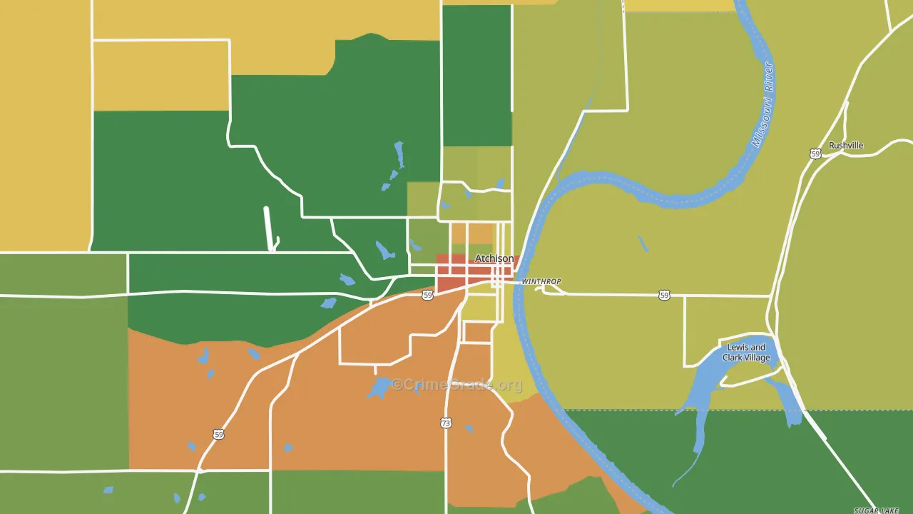 Atchison, KS Map of Drug-Related Crime Rates