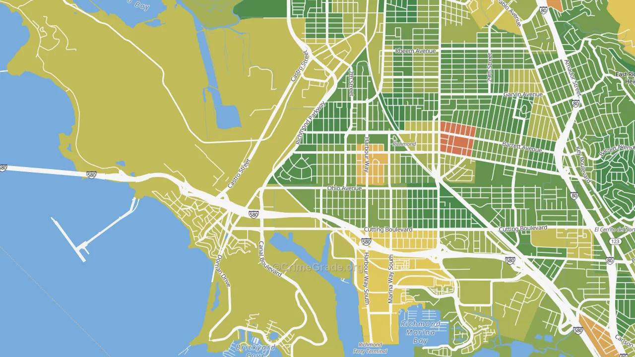 Atchison Woods, Richmond, CA Map of Drug-Related Crime Rates