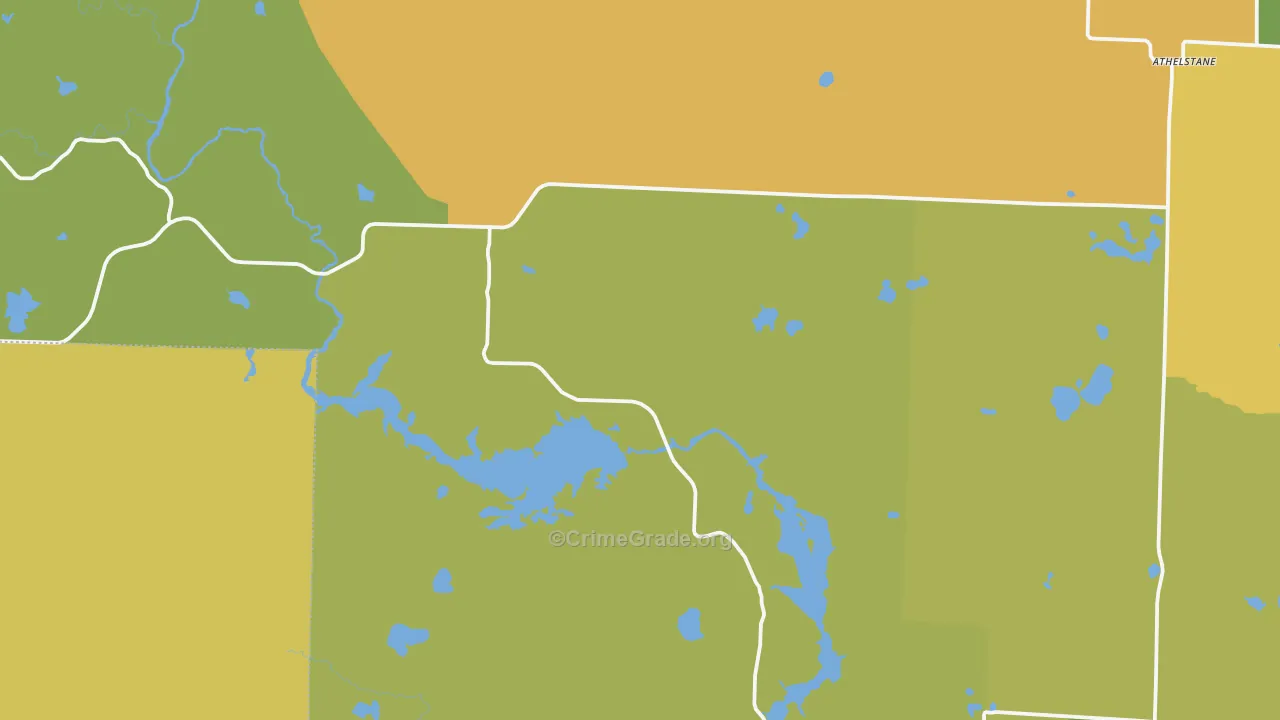Athelstane, WI Map of Drug-Related Crime Rates