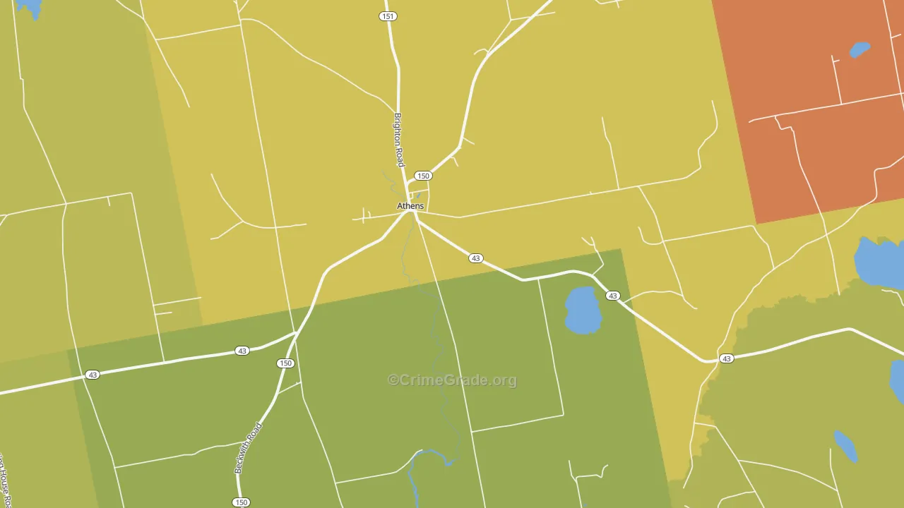 Athens, ME Map of Drug-Related Crime Rates