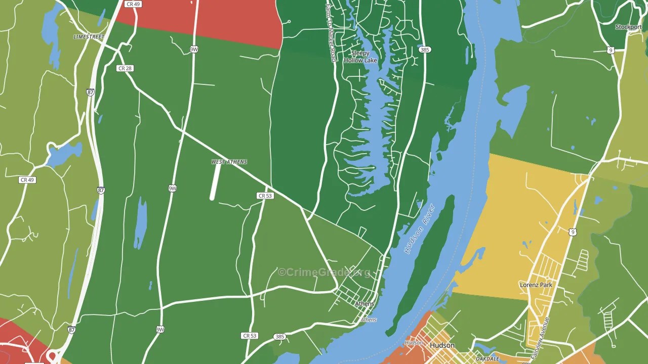 Athens, NY Map of Drug-Related Crime Rates