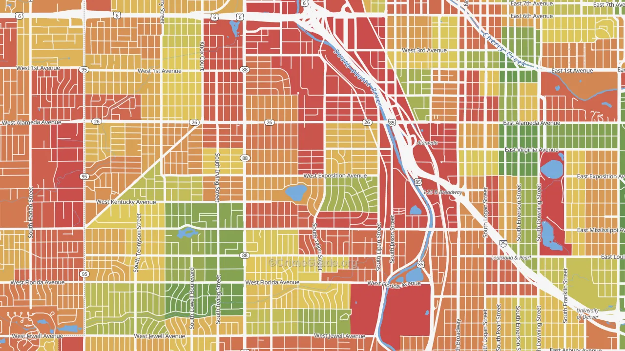 Athmar Park, Denver, CO Map of Drug-Related Crime Rates