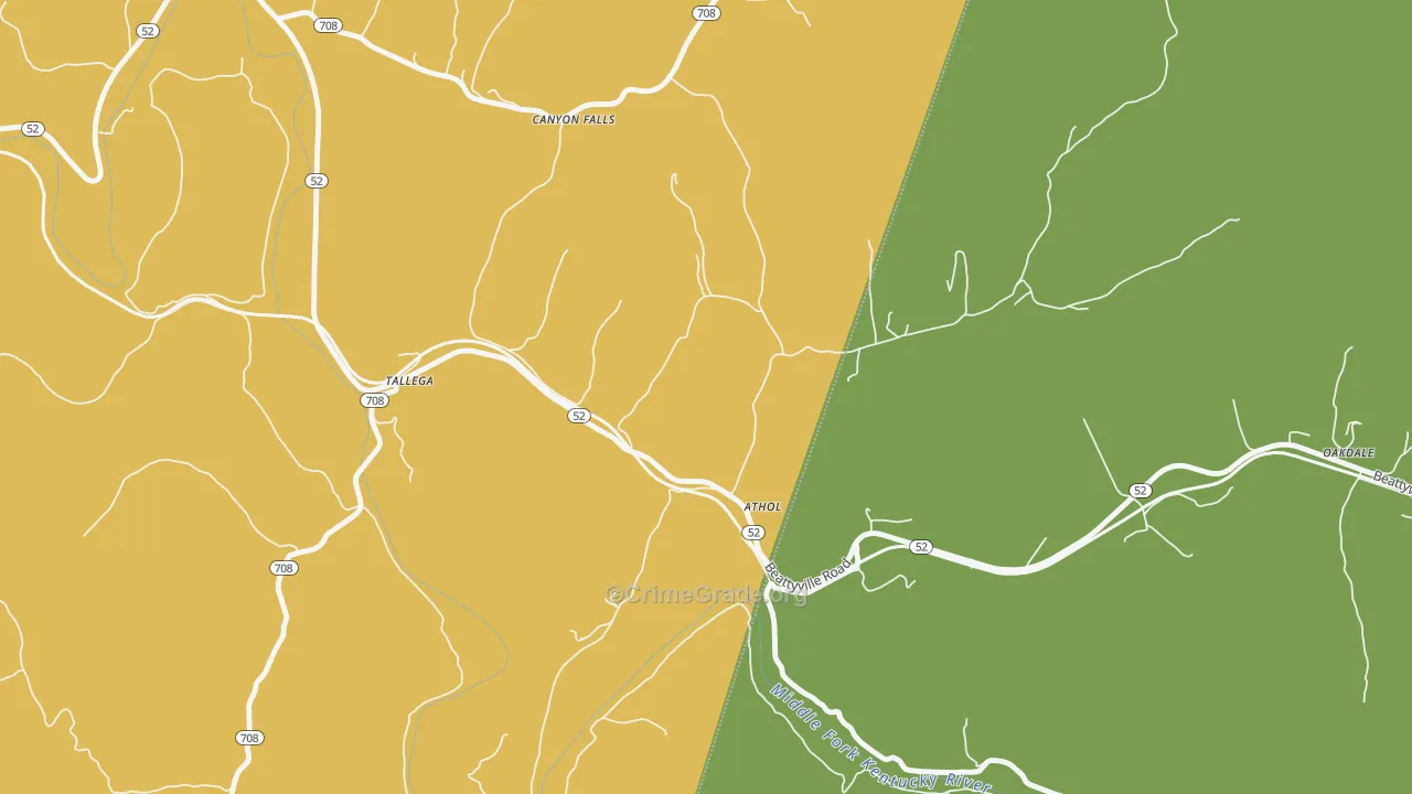 Athol, KY Map of Drug-Related Crime Rates