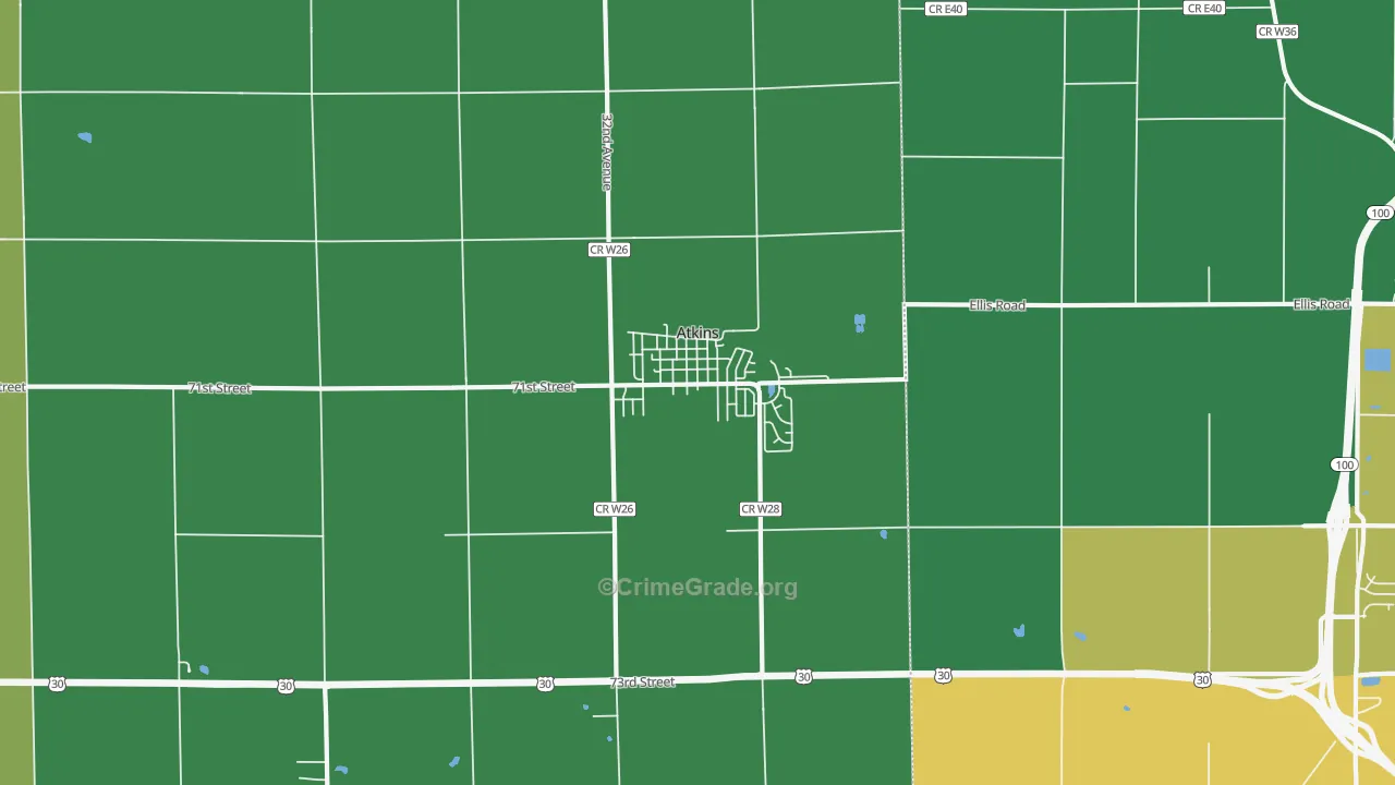 Atkins, IA Map of Drug-Related Crime Rates