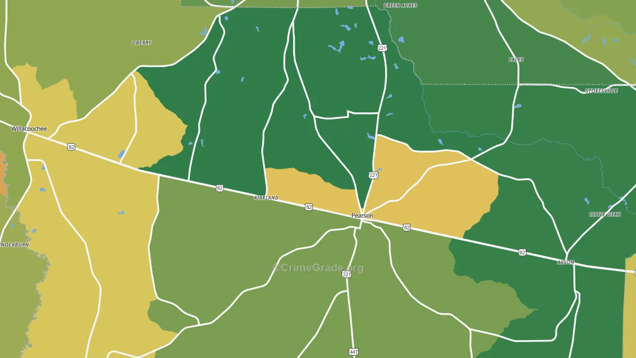 Atkinson County, GA Map of Drug-Related Crime Rates