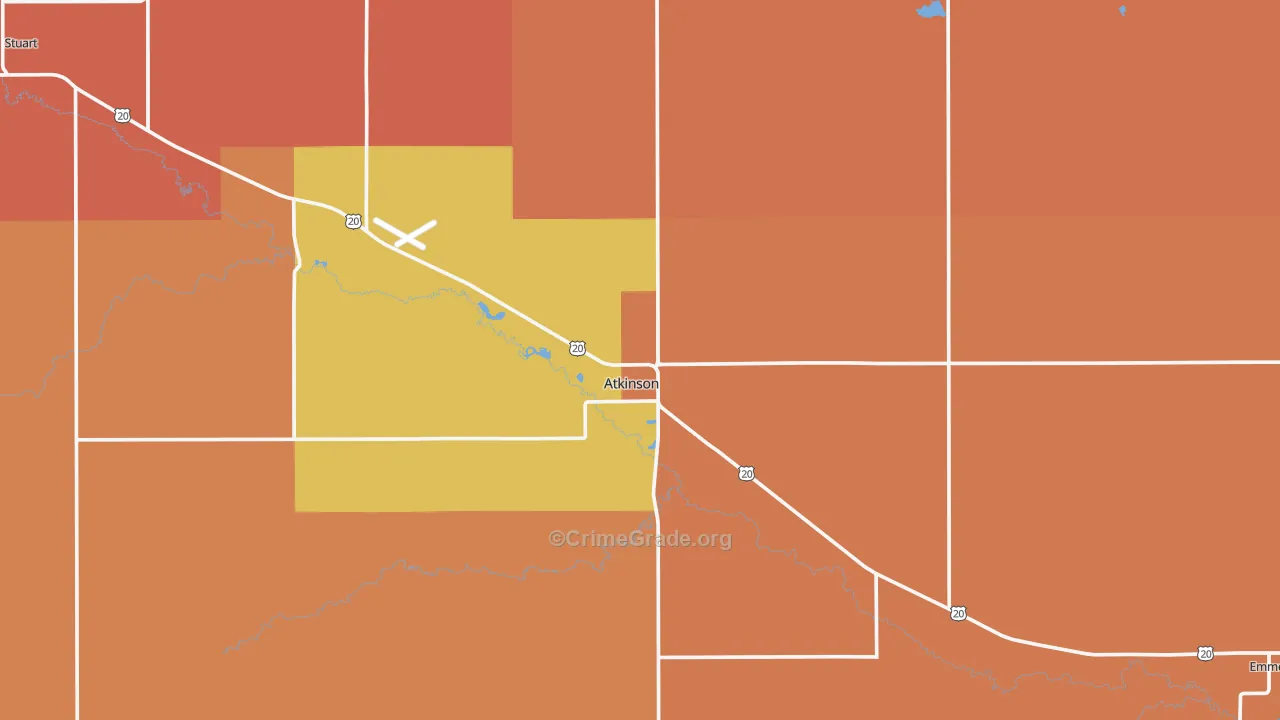 Atkinson, NE Map of Drug-Related Crime Rates