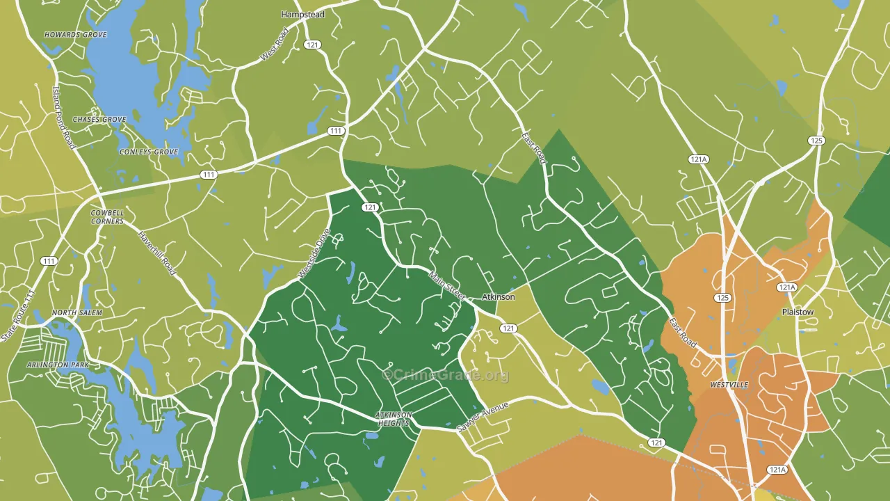 Atkinson, NH Map of Drug-Related Crime Rates