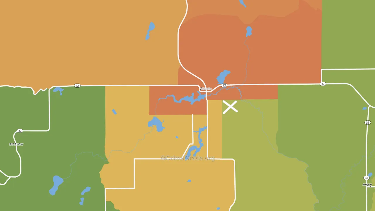 Atlanta, MI Map of Drug-Related Crime Rates