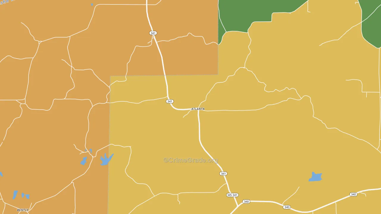 Atlanta, MS Map of Drug-Related Crime Rates