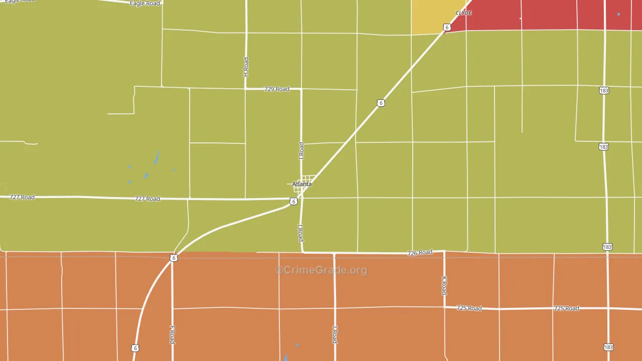 Atlanta, NE Map of Drug-Related Crime Rates