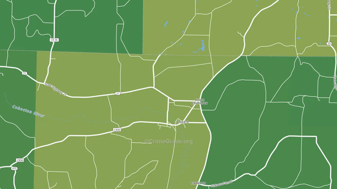 Atlanta, NY Map of Drug-Related Crime Rates