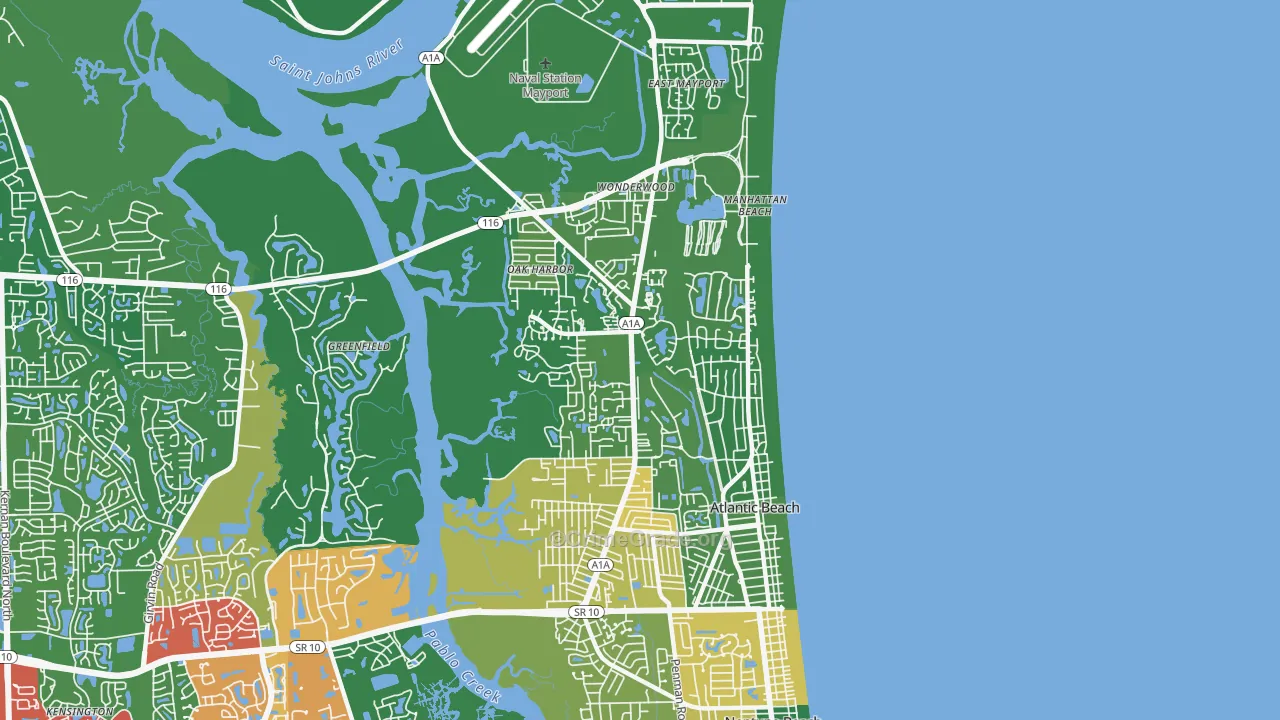 Atlantic Beach, FL Map of Drug-Related Crime Rates