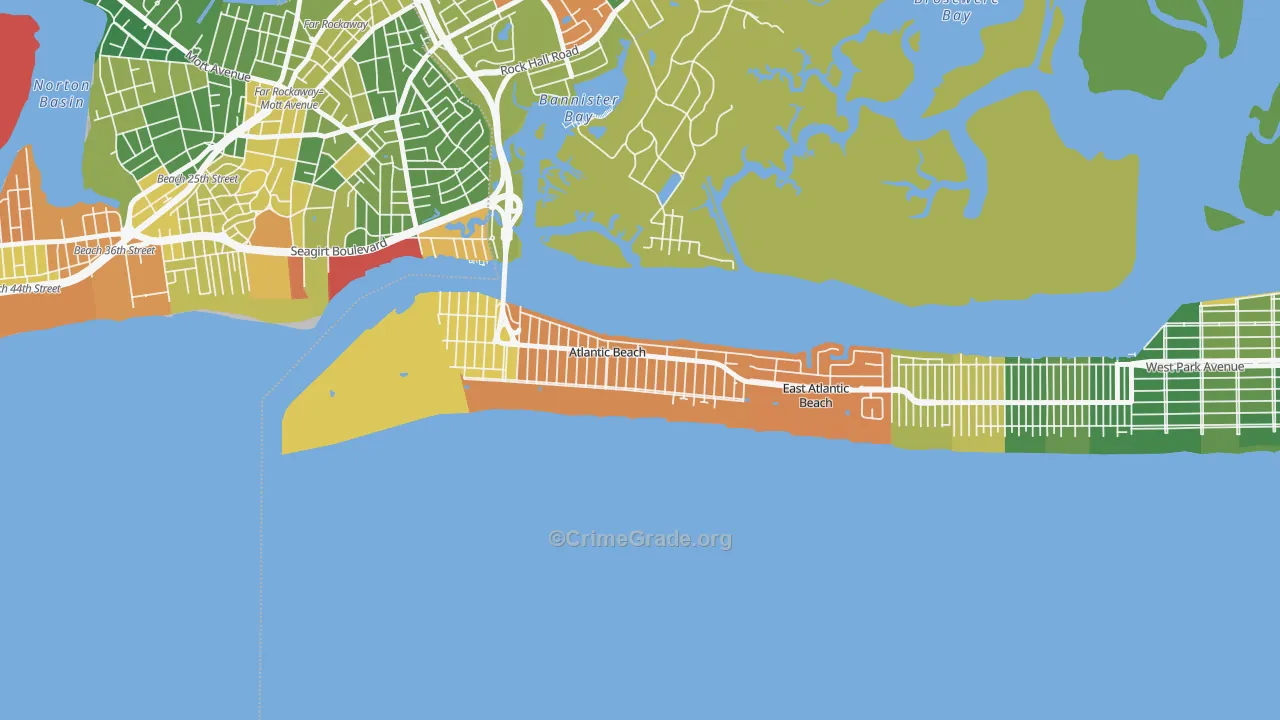 Atlantic Beach, NY Map of Drug-Related Crime Rates