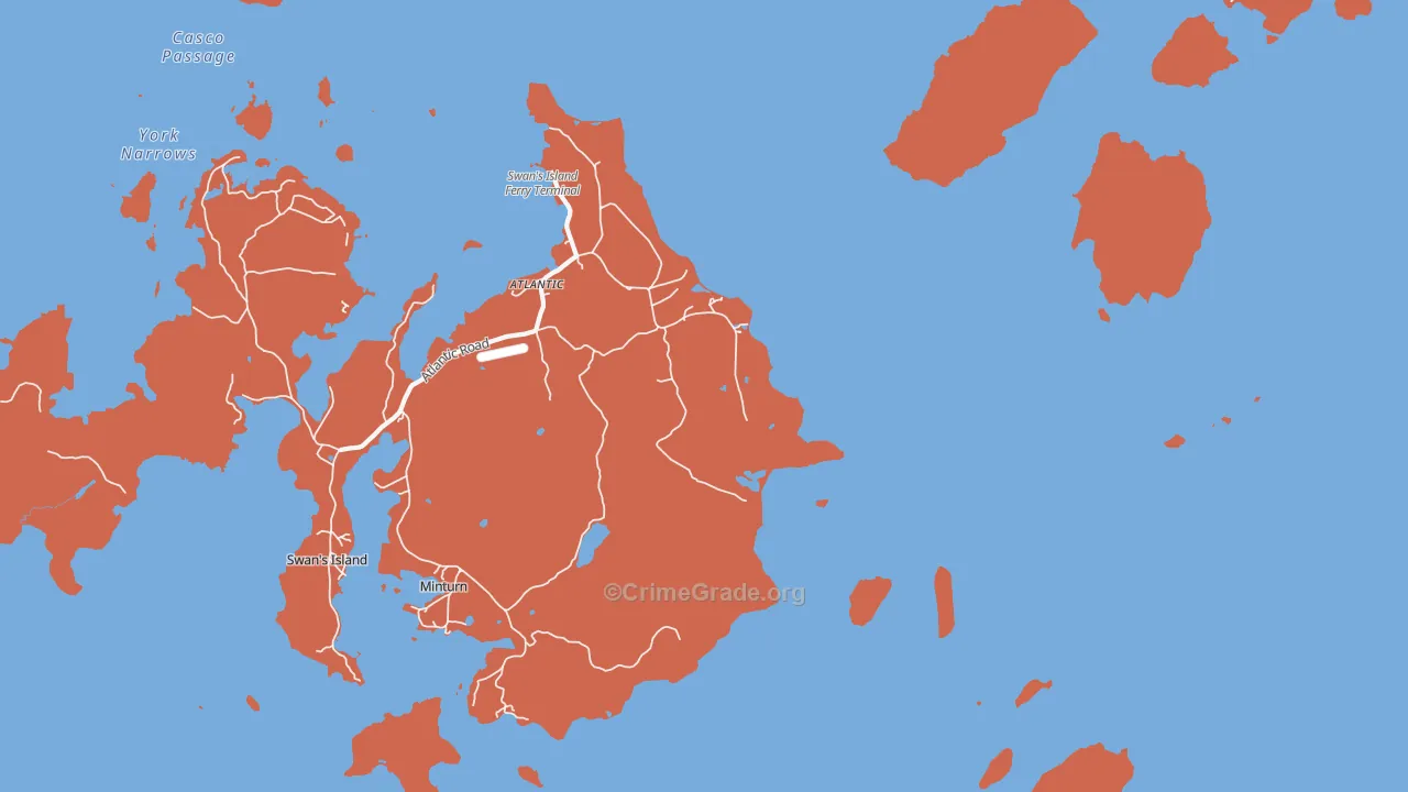 Atlantic, ME Map of Drug-Related Crime Rates