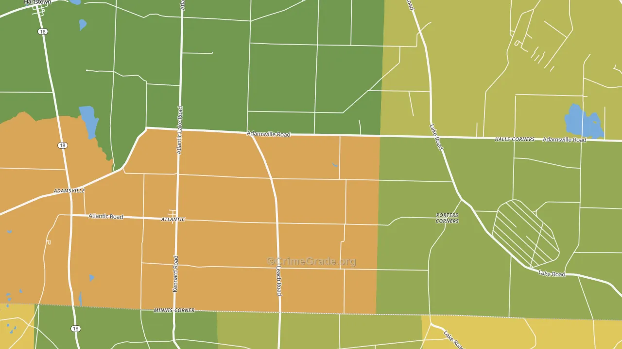 Atlantic, PA Map of Drug-Related Crime Rates