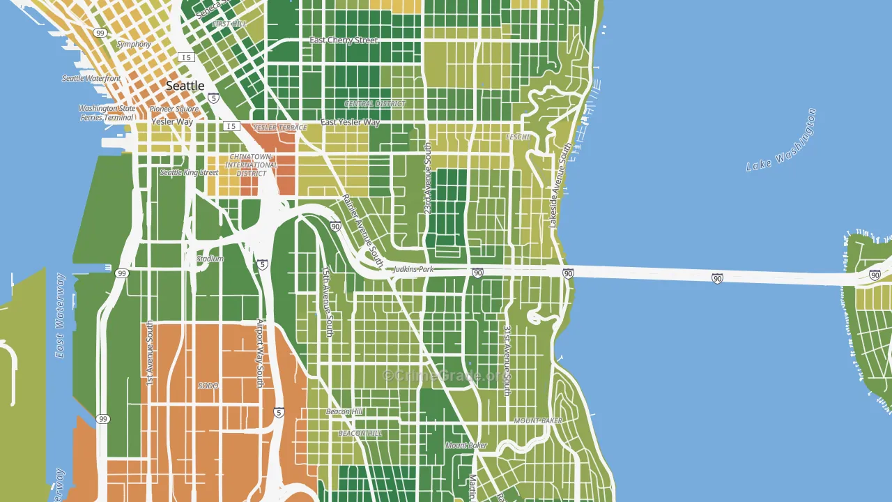 Atlantic, Seattle, WA Map of Drug-Related Crime Rates