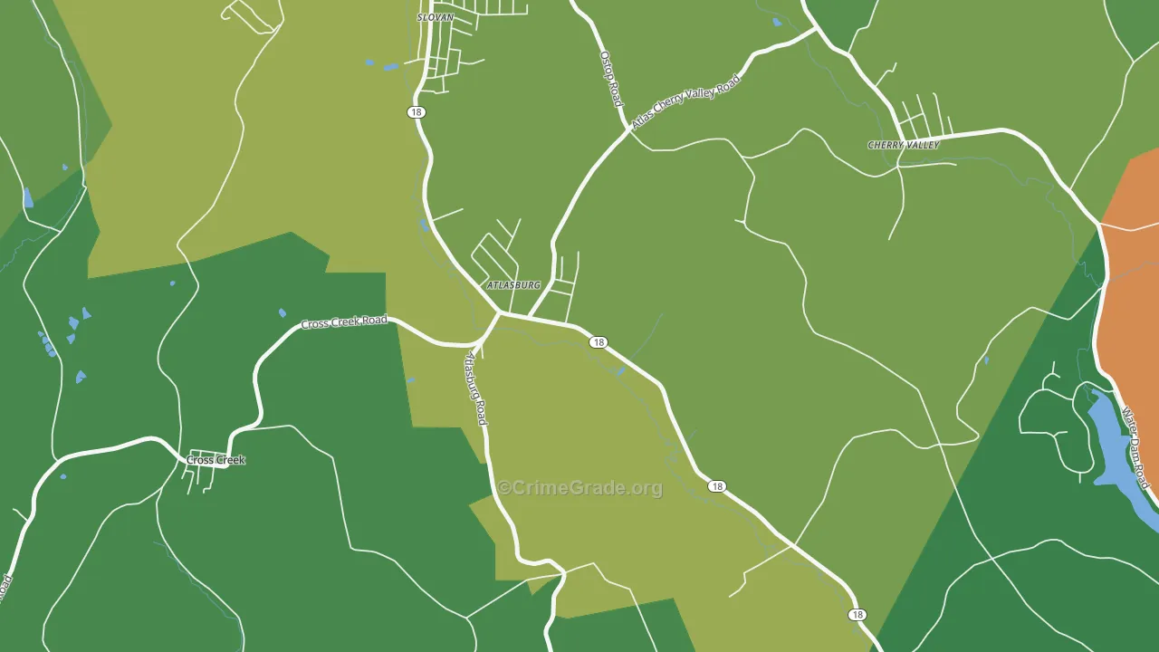 Atlasburg, PA Map of Drug-Related Crime Rates