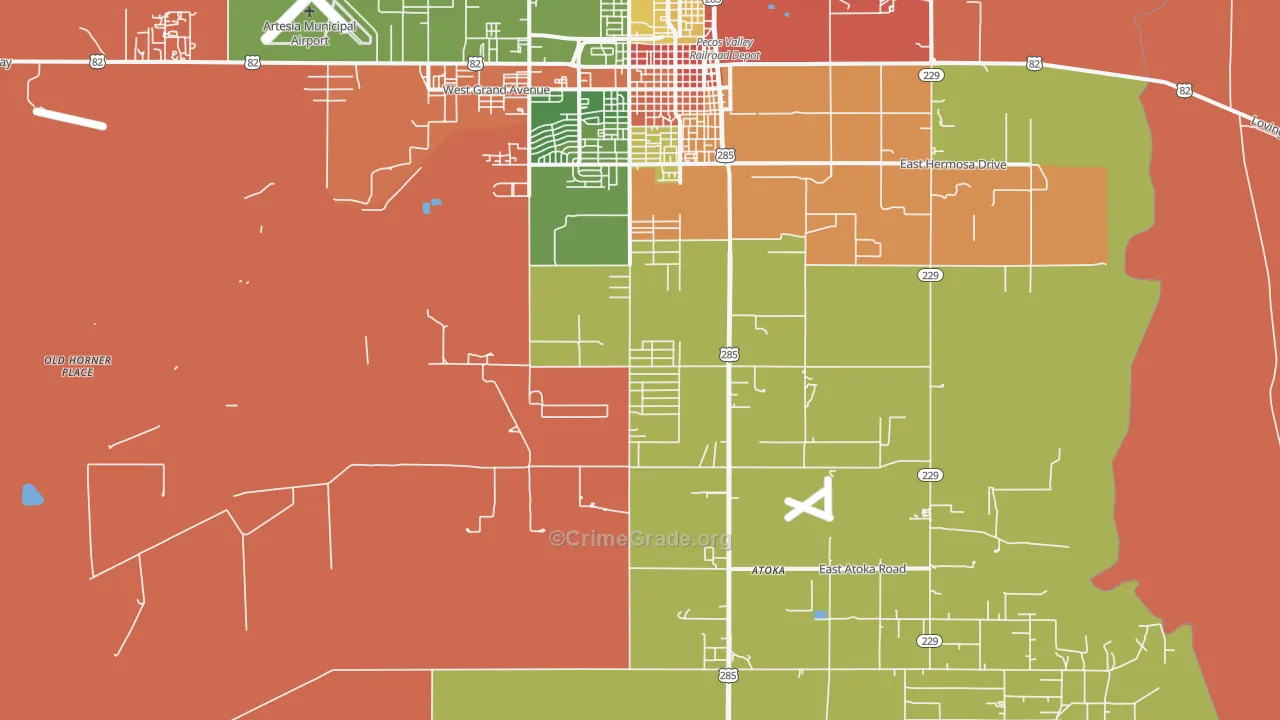 Atoka, NM Map of Drug-Related Crime Rates