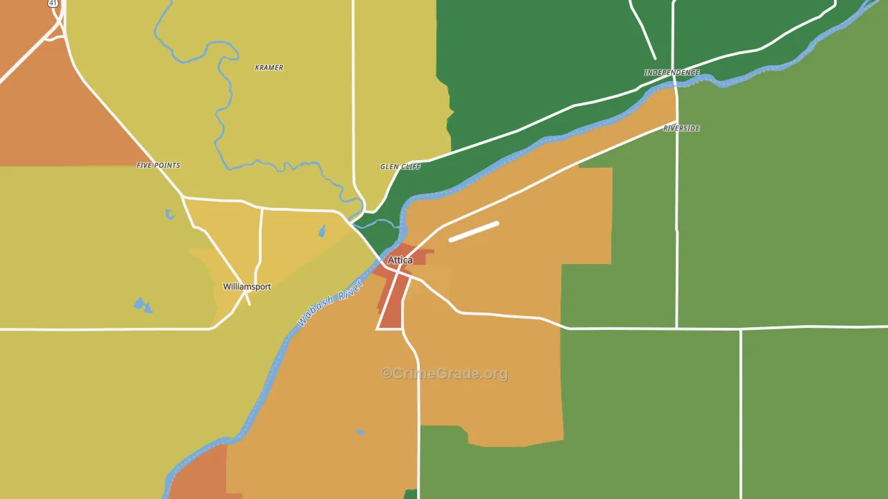 Attica, IN Map of Drug-Related Crime Rates