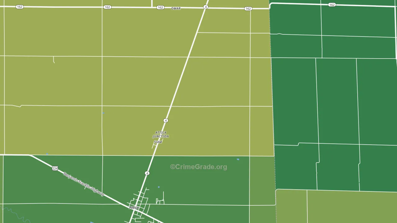 Attica Junction, OH Map of Drug-Related Crime Rates