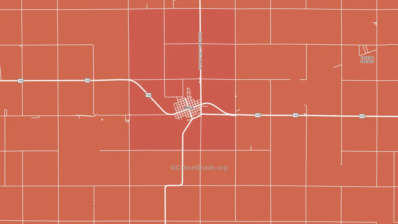 Attica, KS Map of Drug-Related Crime Rates