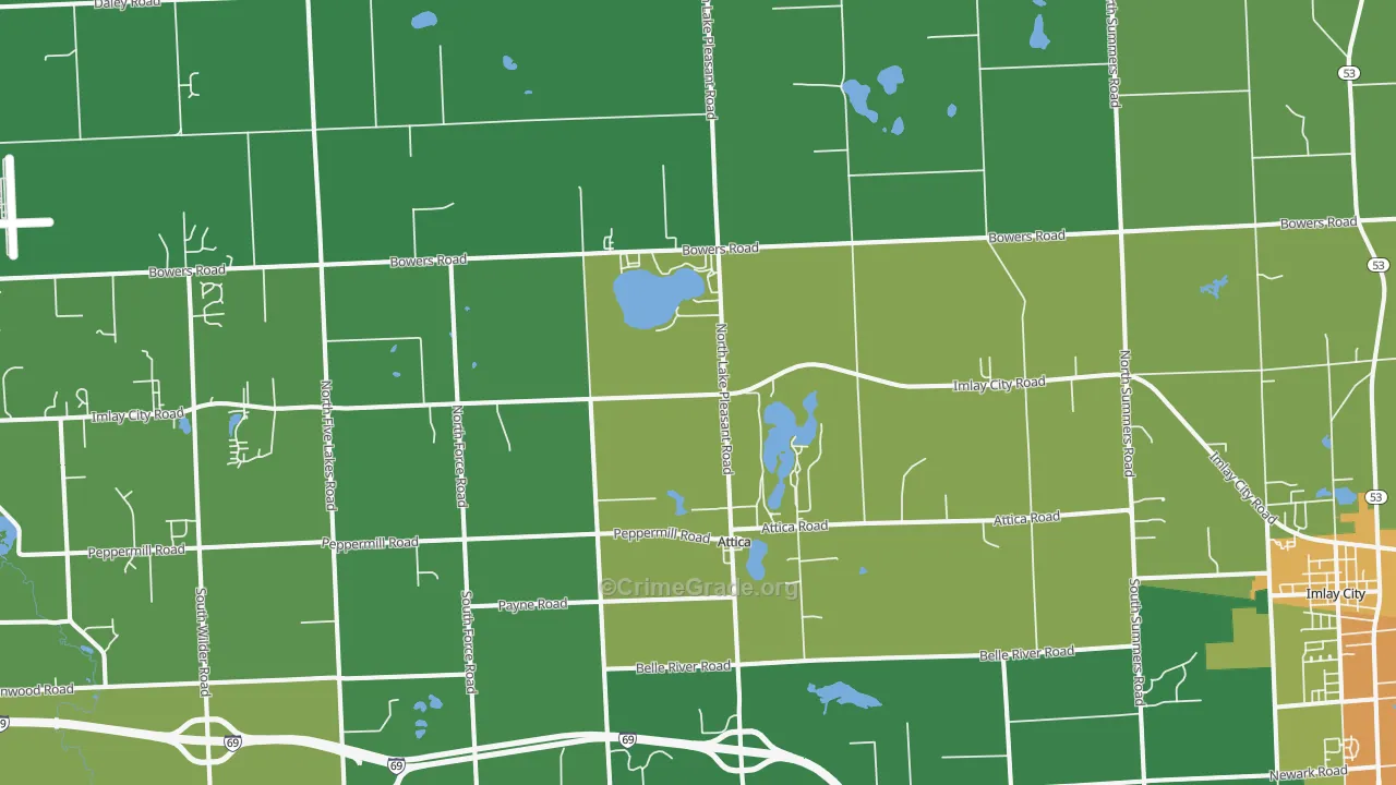 Attica, MI Map of Drug-Related Crime Rates