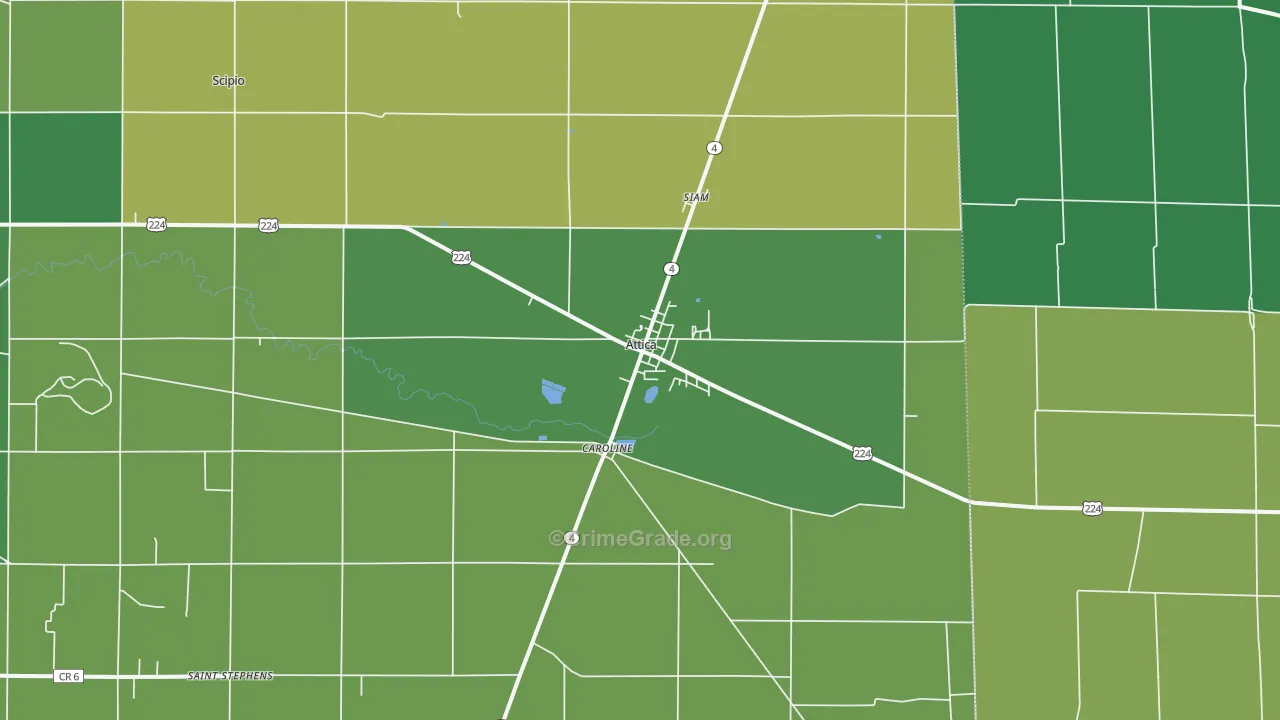 Attica, OH Map of Drug-Related Crime Rates