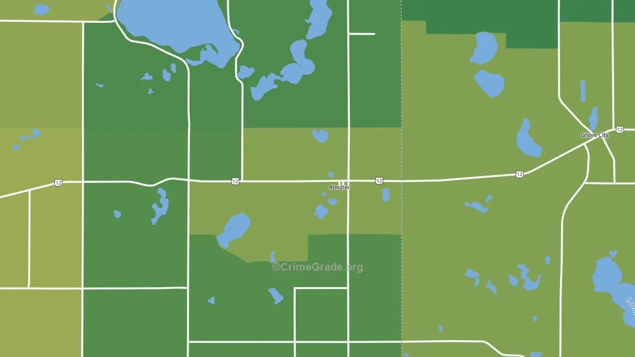 Atwater, MN Map of Drug-Related Crime Rates